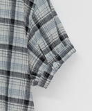 Dudas Frill Check Round Short Sleeve Blouse