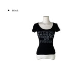 Kubu Ribbed Lettering Slim Short Sleeve T-Shirt