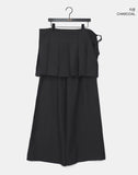 [MADE] Rerek Ribbon Strap Layered Wrap Skirt Pants
