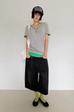 SOFT LONG V-NECK TEE