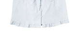 Beson Lace Button Ribbon Frill Blouse