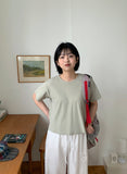 [BAONHAUS] Hyeongo Ribbed Crop Short Sleeve Tee