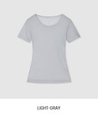 Sherbet Tencel See-Through Short Sleeve