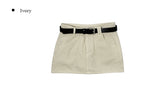 [Belt SET] Adam Cotton Mini Skirt Pants