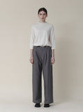 [Premium] High-Waist Pintuck Wide Pants