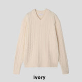 Cordrick V-neck cable knit