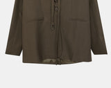 [Belt SET] Vichy Lapel Collar Overfit Blazer Jacket