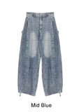 Denif Button Balloon Denim Pants