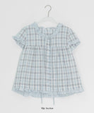 Arche Check Frill Short Sleeve Blouse