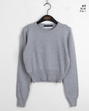 Limon Ramswool Round Cropped Long Sleeve Knit