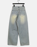 Eton One Pintuck Washed Wide Denim Pants