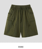 Pio Stud Double Knee Washed Bermuda Pants