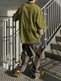 Nylon Two-Tone Curve Line Pants
