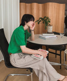 Summer double pleated wide slacks