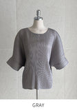 Pecho Pleated Short Sleeve T-shirt Blouse