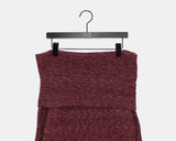 Smin wool mohair fold off-shoulder knit