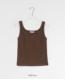 Dukins Color U-Neck Ribbed Sleeveless
