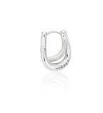 Etreve Silver Note Wave One-Touch Earrings
