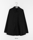 [BAONHAUS] Tenin Cotton Boxy Over Plain Shirt