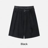 Lukio Layered Belted Bermuda Slacks