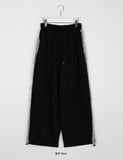 [BAONHAUS] Recock frill banding wide jogger pants