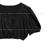MUSE Lace Puff Crop Short Sleeve