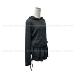 Berry Stripe Hood Flare Wrap Skirt Set