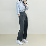 High Waist One Tuck Wide Slacks