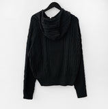 Wiel knit hooded zip-up