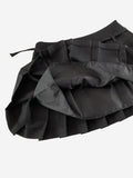 Eyelet Belt Pleats Skirt
