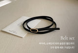 [Muffler + Belt Set] Zader Cape Fur Half Coat