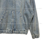 light washed denim hooded jacket