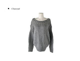 Pogo Openwork Loose Fit One-Shoulder Boat Neck Knit