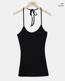 Bezel Halterneck Strap Sleeveless