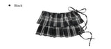 Bungee Check Tiered Layered Wrap Skirt