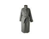 Naren High Neck Quilted Wool Belt Long Coat