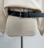 Hashu Shirt Layered Knit (Belt Set)