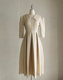 Rebbe Jacquard Collar Pleated One Piece (Belt set)