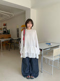 [BAONHAUS] Kineko Tiered Frill Lace Layered T-shirt