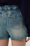 Flower Half Denim Pants