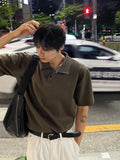 Collar Henry Neck Boonto Short Sleeve T-shirt