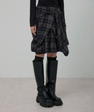 Asymmetrical Draped Layered Skirt
