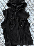 Pigment Sleeveless Line Hood Zip-up