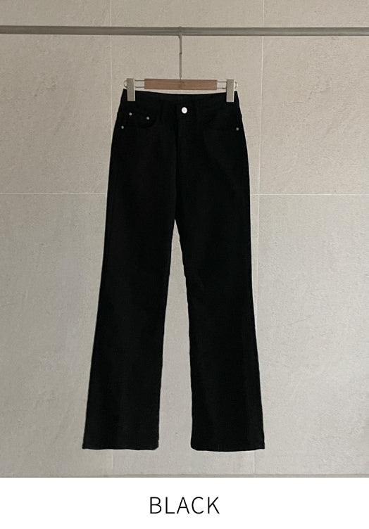 【I AM MARI】Eve Semi Bootcut Cotton Pants I AM MARI (アイアムマリ) - イブセミブーツカットバンディング
