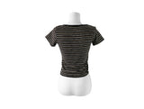 Boda Stripe Color Matching Daily Short Sleeve T-shirt