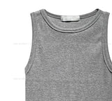[U-BASIC] Melanin Metal Lettering Ribbed Sleeveless