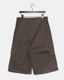 Toa Adjust Button Washing Pin Tuck Cargo Bermuda Pants