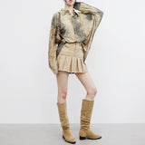 Bimo Damage Pleated Skirt