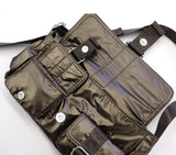 Rasing Glossy Belt Pocket Nylon Shoulder Bag