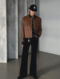 Dian Round Leather Jacket